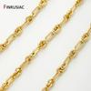 18K Gold Plated Brass Thick Chain For Jewelry Accessories,Heavy Knotted Chain For DIY Necklace Bracelet Making Accessories
