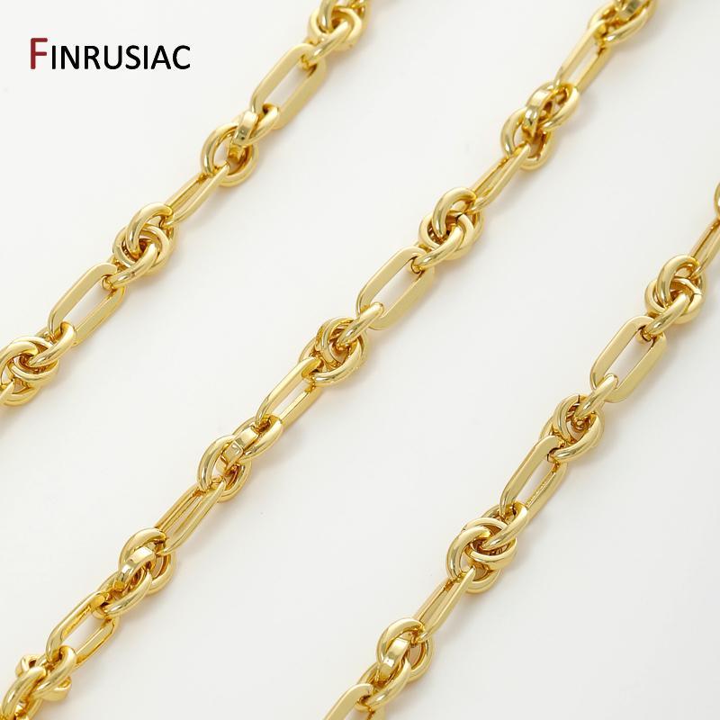 18K Gold Plated Brass Thick Chain For Jewelry Accessories,Heavy Knotted Chain For DIY Necklace Bracelet Making Accessories
