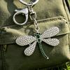 Bag Pendant Rhinestones Dragonfly Charm Zinc Alloy Keychain Pendant Electroplated Finish Easy Hang Lobster Clasp Key