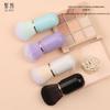 Portable Retractable Capsule Makeup Brush Set with Lid - Includes Blush, Setting, and Powder Brushes
