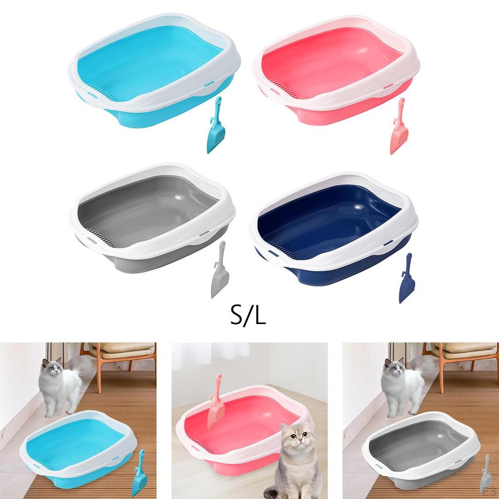 Cat Toilet Open Top Pet Litter Tray Kitten Pan for Small Pets Rabbit