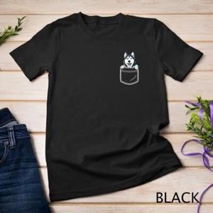 Siberian Husky in Your Front Pocket T Shirt Dog Lover Gifts Unisex T-shirt 1 XL