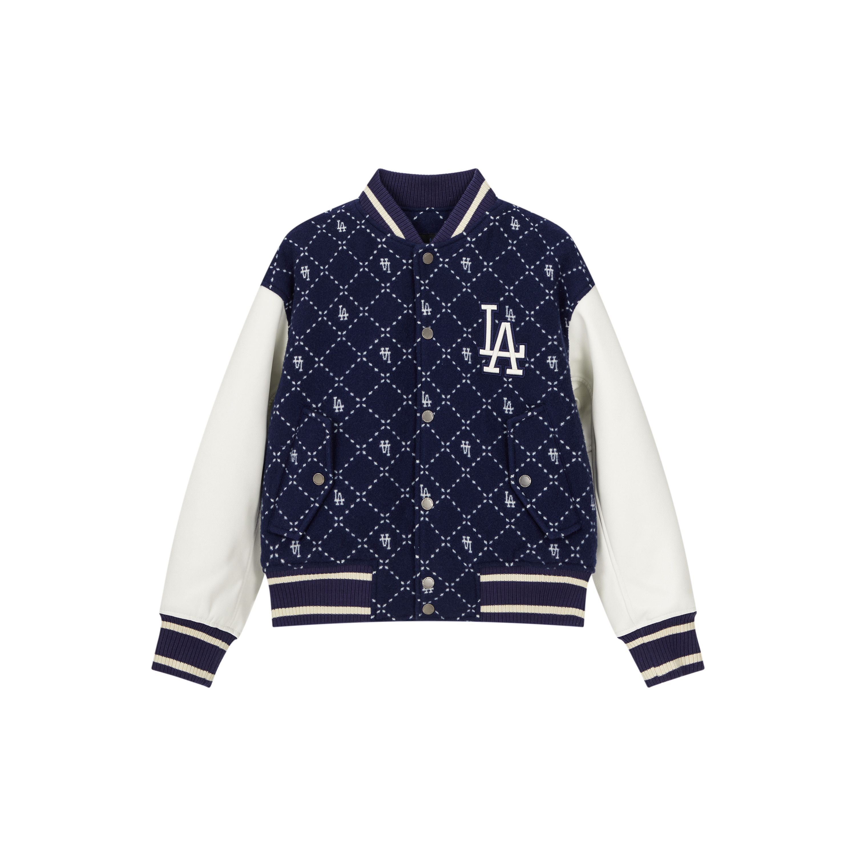 MLB Los Angeles Dodgers Kariertes Langarm-Baseballtrikot Unisex-Trikot Dunkelblau 3AJPM0634-07NYS S white