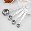 4Pcs Stainless Steel Measuring Spoons Set Tablespoon with Metric and UK Measurement Measure Spoon for Baking Liquid Solid Powder