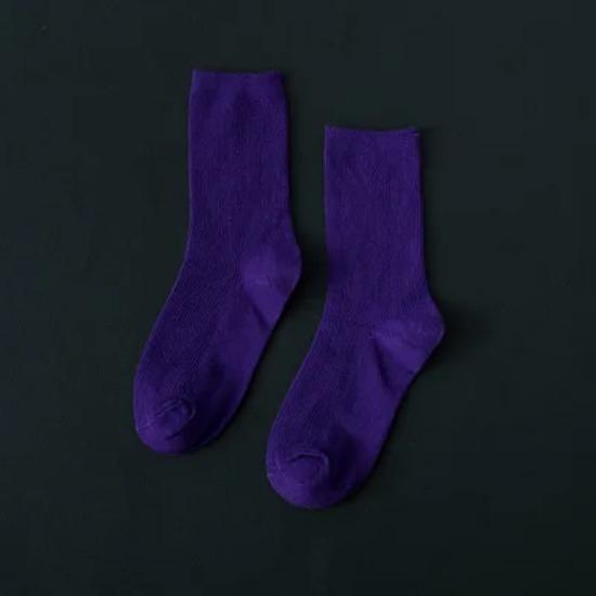 Harajuku Mode Damen Baumwollsocken Locker Gestapelt Leuchtend Neon Rosa Grün Bunt Lang Einfarbig Weich Fluoreszierend Socken