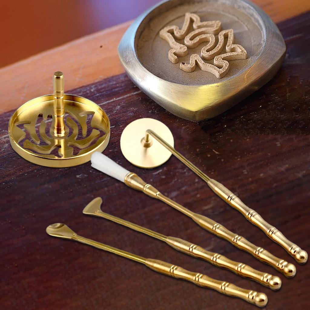 5x Incense Making Set Incense Lotus Seal Professional DIY Incense Fragrance Accessories Powder Incense Burner Set for Festivals