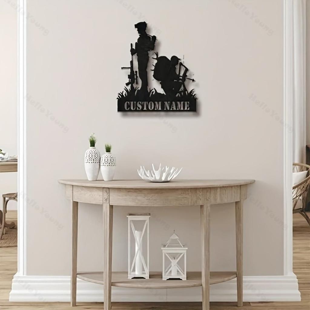 Customizable Soldier Metal Wall Art Patriotic Home Decor