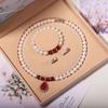 Zhuji Freshwater Pearl Necklace Set: Women's Three-Piece Choker Gift for Mom Mother's Day Live
