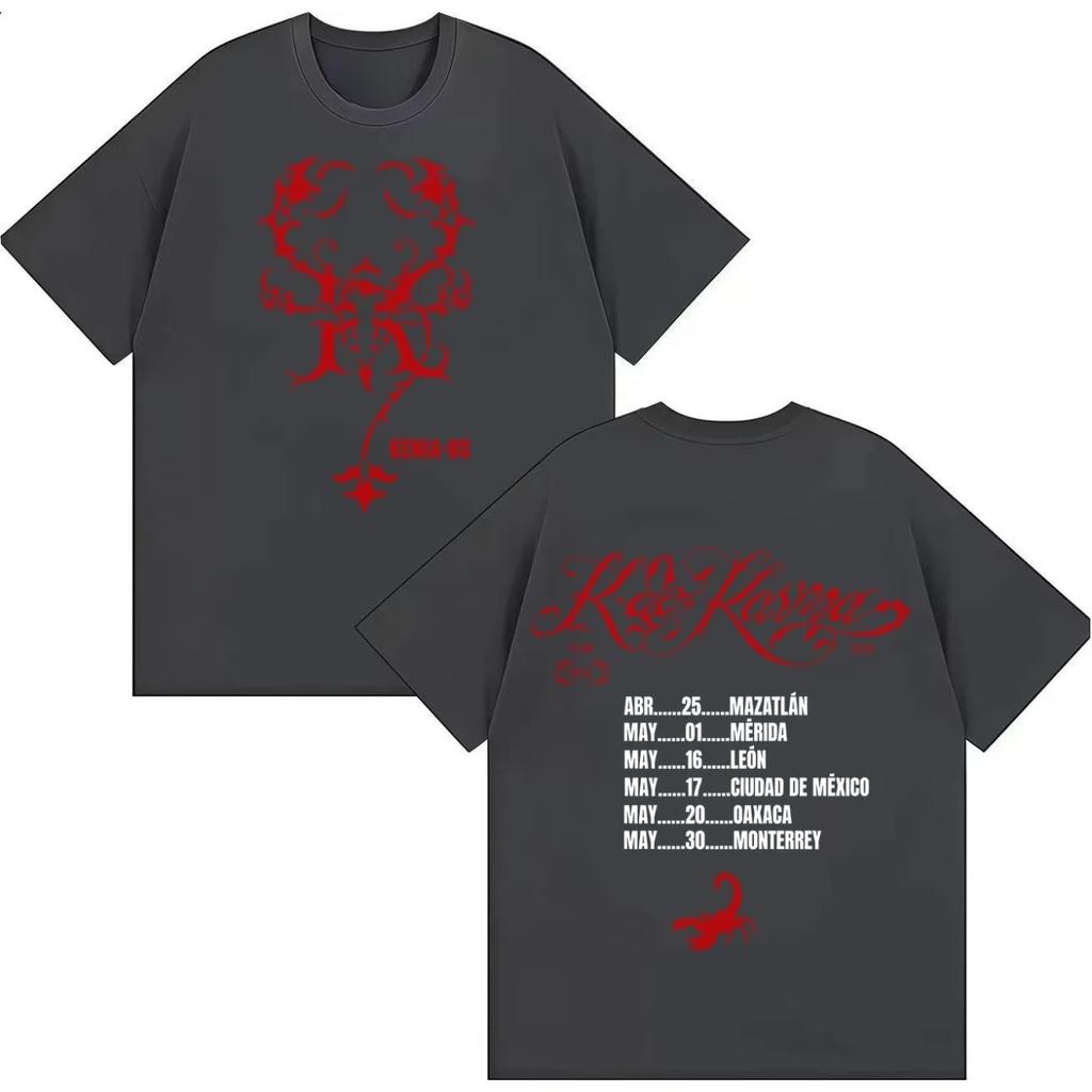 Singer Kenia Os 2026 Album Tour T Shirt Hip Hop Casual Tee Shirts Mens Women Fans Music Cotton Short Sleeve T-shirt Streetwear