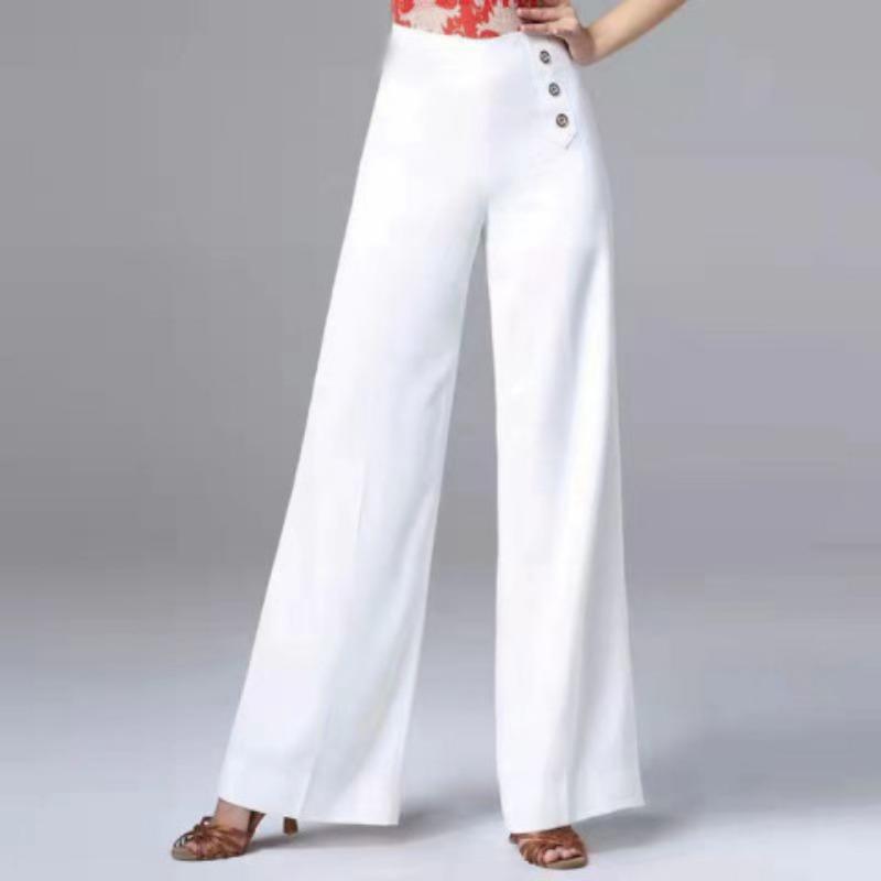 

Женские танцевальные брюки с высокой талией - Широкие брюки для латиноамериканских и бальных танцев 4XL