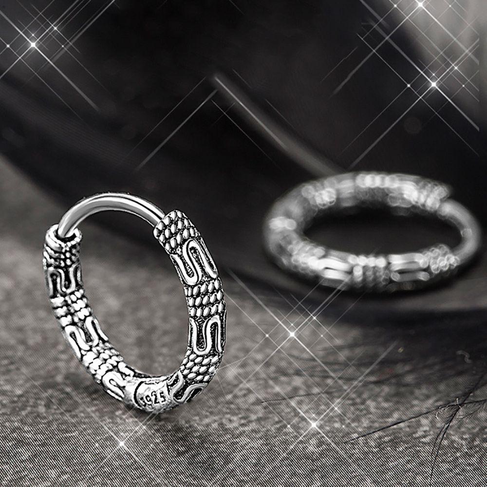 Metal Hip Hop Hemp Rope Women Hoop Earring Korean Style Ear Buckle Pattern Earring Fashion Jewelry