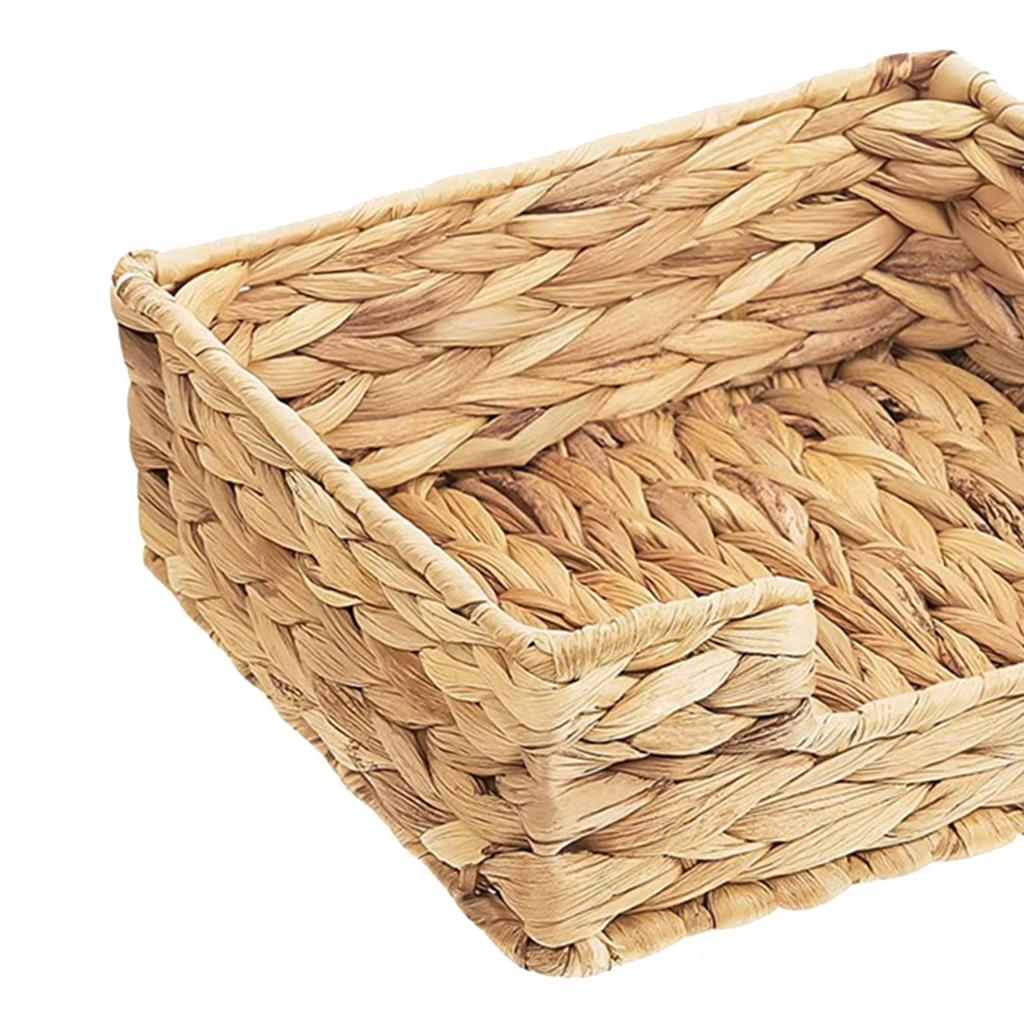 Woven Baskets Boxes Stylish Napkin Holder Rattan Woven Organizer Storage Bins for Shelves Bedroom Desk Living Room Table Decor