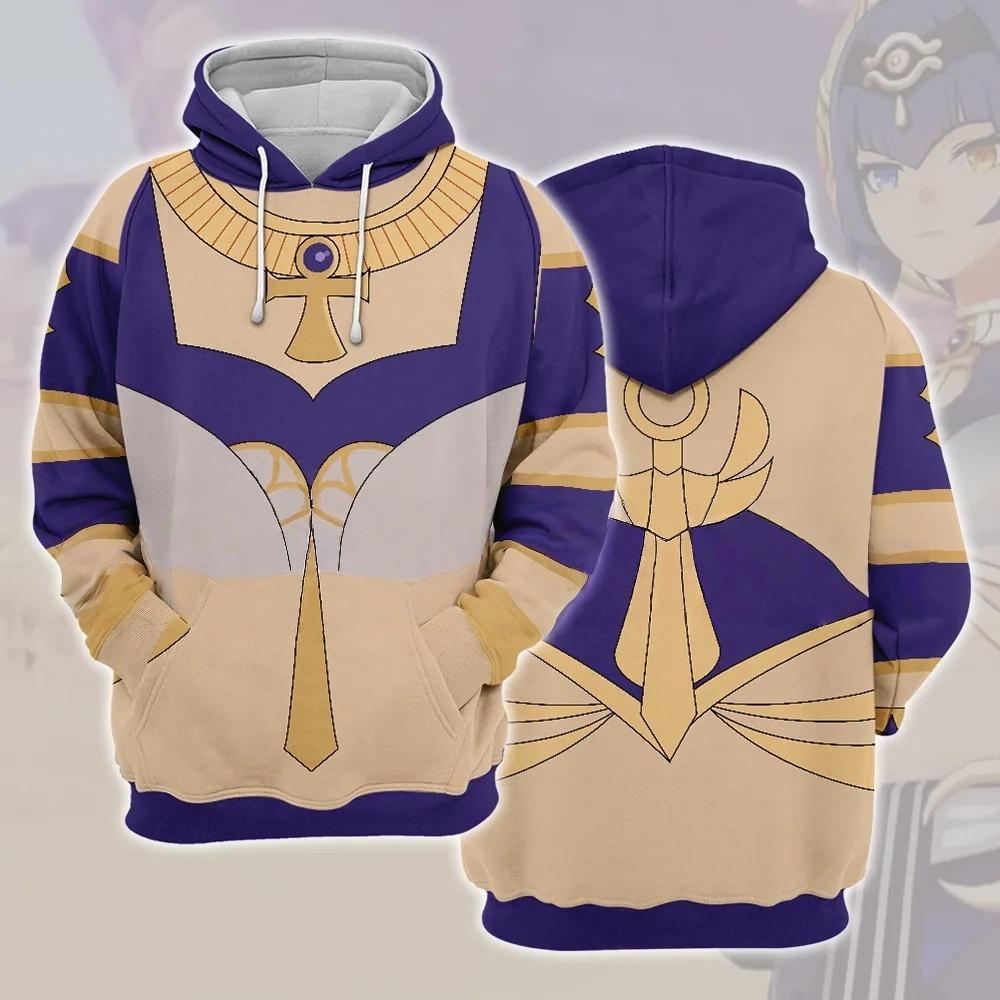Felpe Cosplay Genshin Impact Felpe con Stampa 3D Uomo Donna Moda Casual Felpe Oversize Felpa con Cappuccio Pullover Tuta