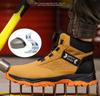 Fashion Leather Waterproof Men Work Safety Boots Anti Nail Anti Slip Wear-resistant Indestructib Labor Protection Shoes Sneakers