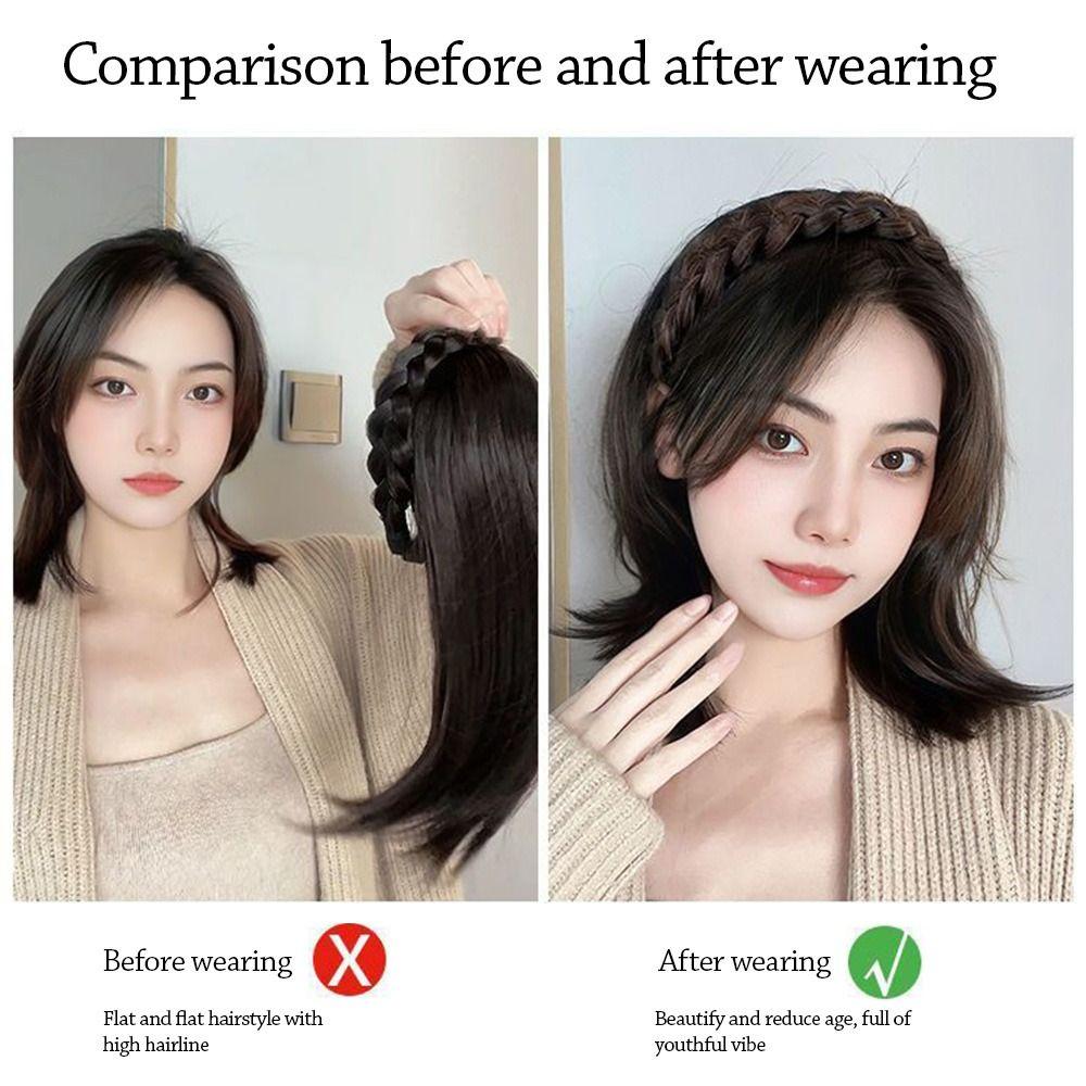 Naturalna syntetyczna opaska na głowę z środkową częścią, modna peruka, opaska na włosy dla kobiet