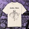 Goblin-Modus Bequeme Farben Seltsame Goblin-T-Shirts Vintage-Kunst Mittelalterliche Shirts Folk-T-Shirts Gruselige Unisex-Kleidung Gefärbtes T-Shirt