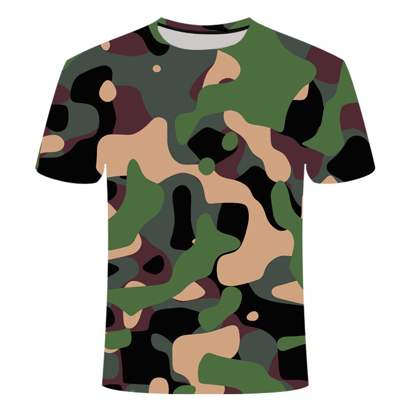 New Tide Summer Fashion Flat Camouflage Picture  Kids T-shirts Casual Tees Hip Hop Round Neck Tops T shirt Men Women's Shirts