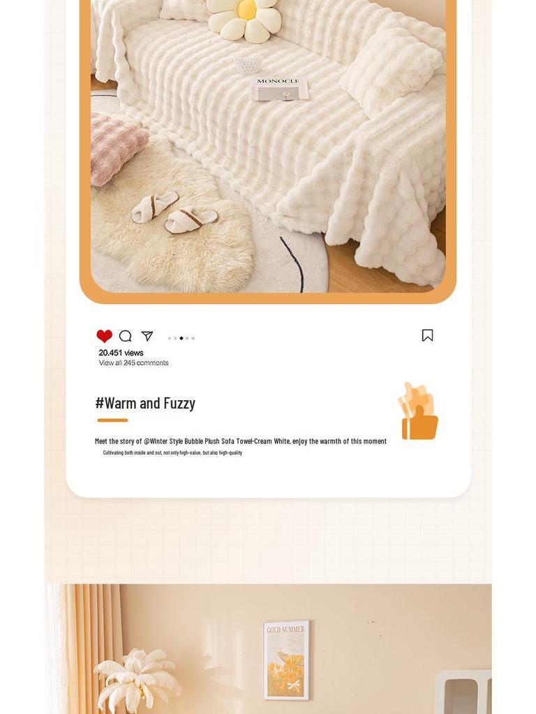 Verdickter Sofaüberwurf aus Kaninchenfellfleece – Weich, flauschig, fusselt nicht und wärmt für Herbst und Winter