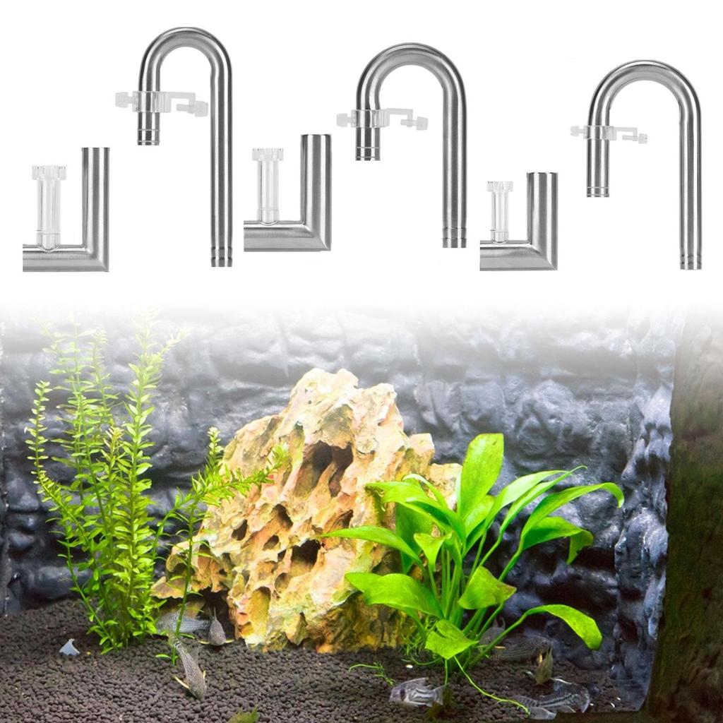 Aquarium Lily Tube Easy Setup Stainless Steel Universal Lightweight Remove Oil Film Aquarium Filter Tubing Connector Outflow Set