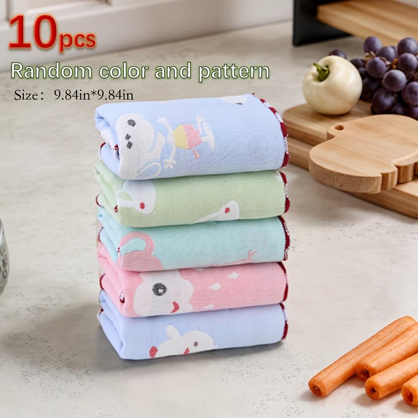 

10 шт. Хлопковые кухонные полотенца в богемном стиле, 100% хлопок, квадратные полотенца для рук с мультяшным рисунком, легкая вязаная ткань, 480 г/м², только ручная стирка, декор на Хэллоуин
