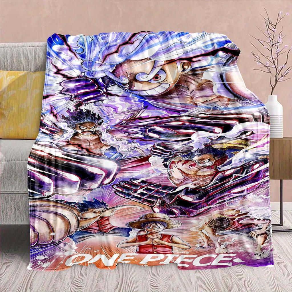 One Piece Anime Flaneldecke - Weich Warm Perfekt für Sofa, Bettwäsche Camping Reisen Büro Heimdekoration -QJY