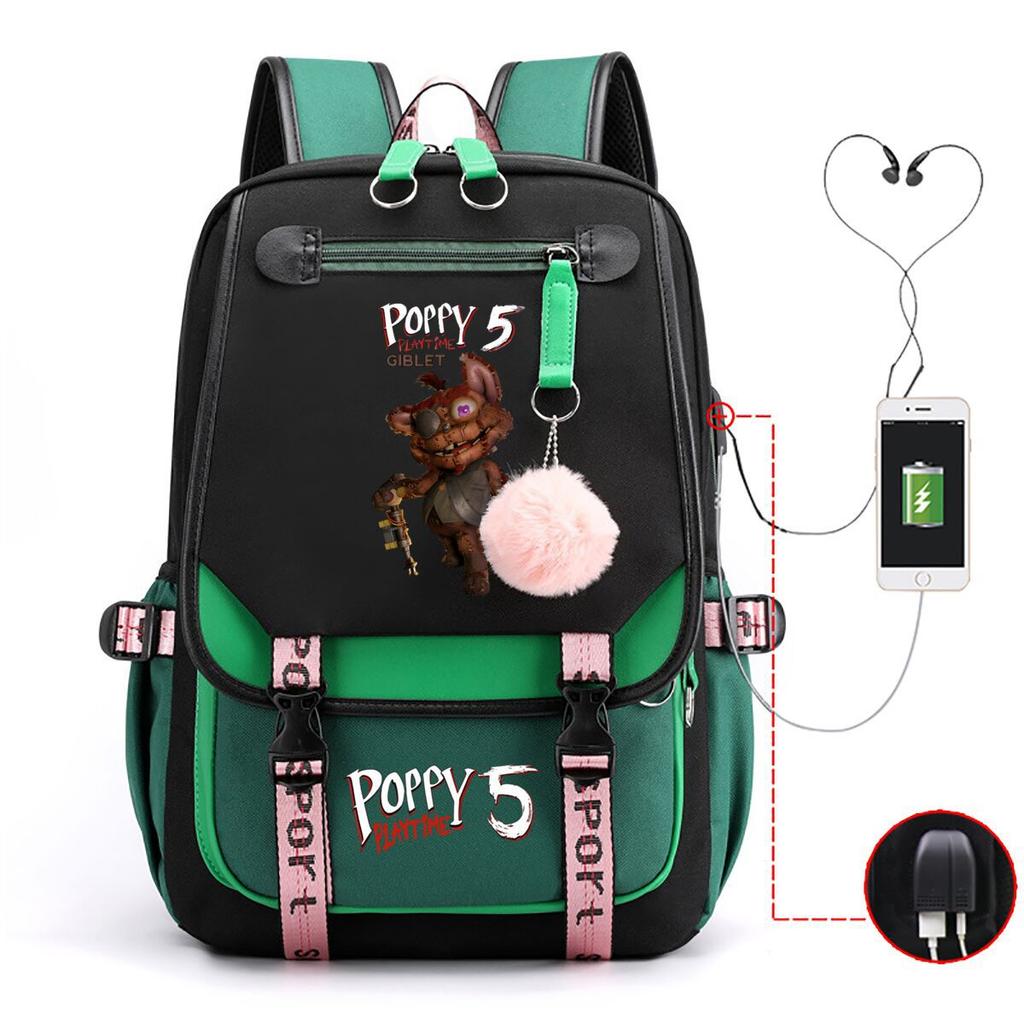 Zaino capiente con tracolla; set astuccio a tre pezzi per studenti