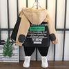 Boys Spring Autumn Four Seasons Hooded Zip Section Casual Windbreaker Jacket