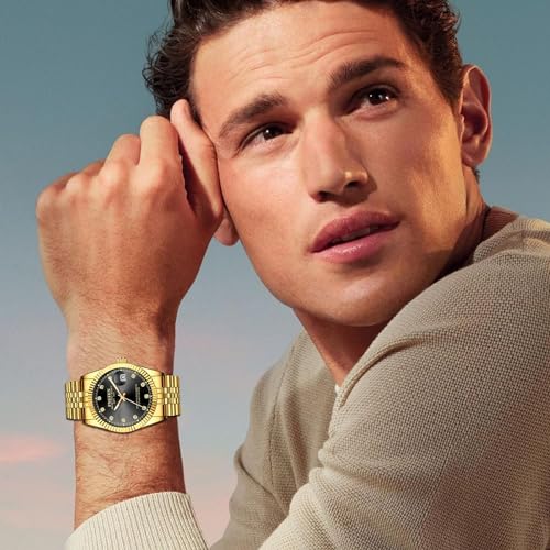 Couple's Gold Stainless Steel Watches: 3ATM Water Resistant, Stylish Analog Display, Japanese-Made Quartz Movement, Gold, Leisure, Business, Men's, Wo