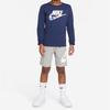 Nike Long Sleeve T-Shirt Letter Logo Print Casual Round Neck Kids Tops Dark-Navy DR8617-410