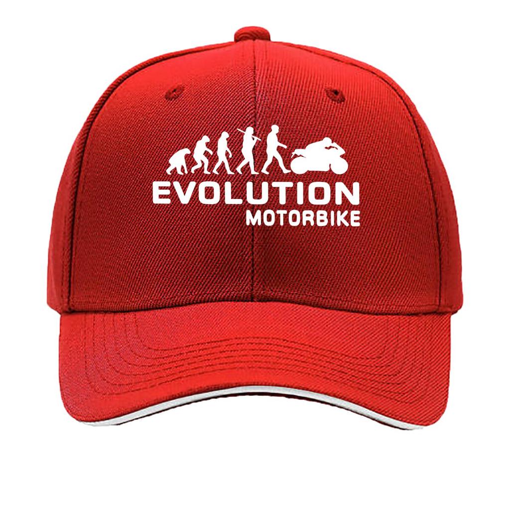 UnisexS Evolution Motorbike Print Outdoor Hat Woven Textile Machine Washable Sandwich Baseball Cap