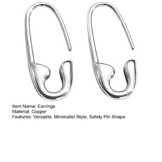 Sicherheitsnadel Ohrringe für Damen Minimalistische Hoop Pin Ohrringe Moderne Ohr-Creolen Stecker für täglichen Schmuck Street Dating Party