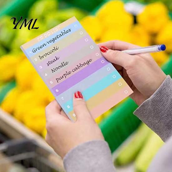 Study Note Classification Gradient Checklist Sticky Notepad, Self-stick To-do List Pads, Macaron Color Planning Stationery Set Tearable Planner