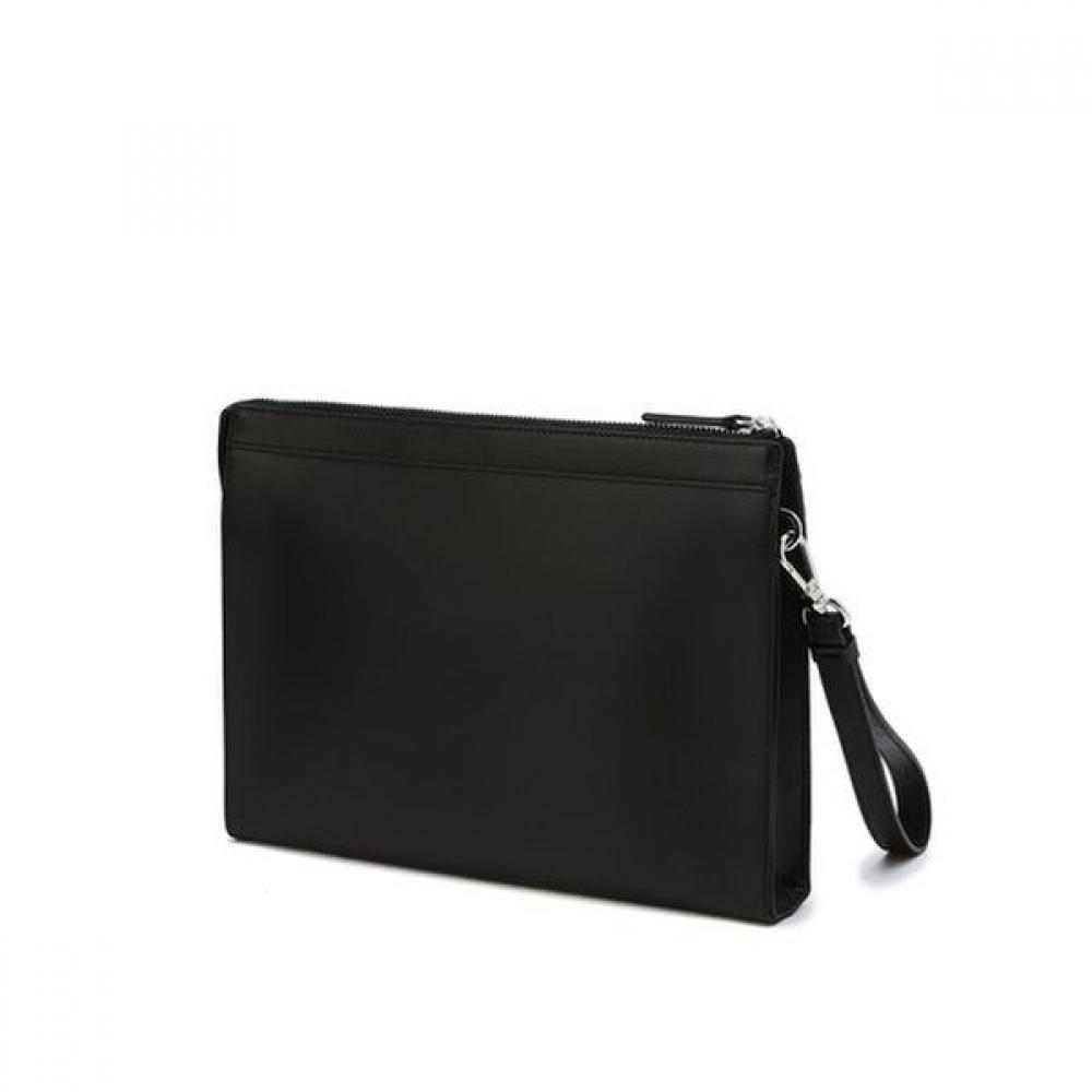 Daks Black Leather Clutch With Embossed Pattern Dbba4f481bk