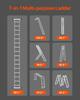 Multi-Purpose Folding Ladder 7-in-1 4 Step 15.5ft Reach Height for Work