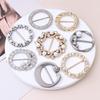 T-Shirt Saum Geknoteter Broschenring Kleidung Accessoires Mode Perlen Taille Metall Ecke Geknoteter Verschluss Seidenschal Hemden Schnallen