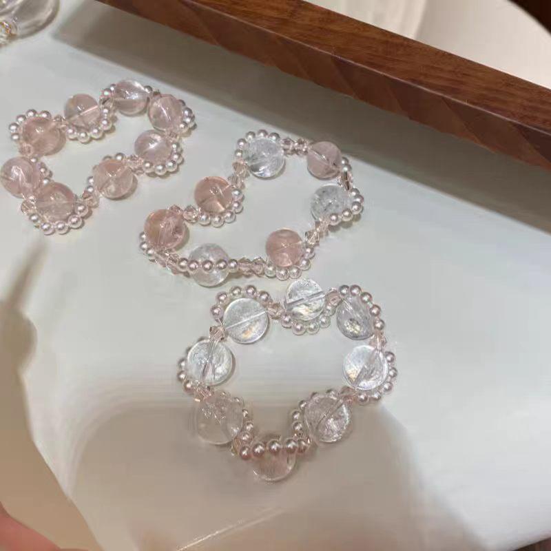 Ice through beaded bracelet exquisite niche design bracelet girls new light luxury cold feeling versatile jewelry
