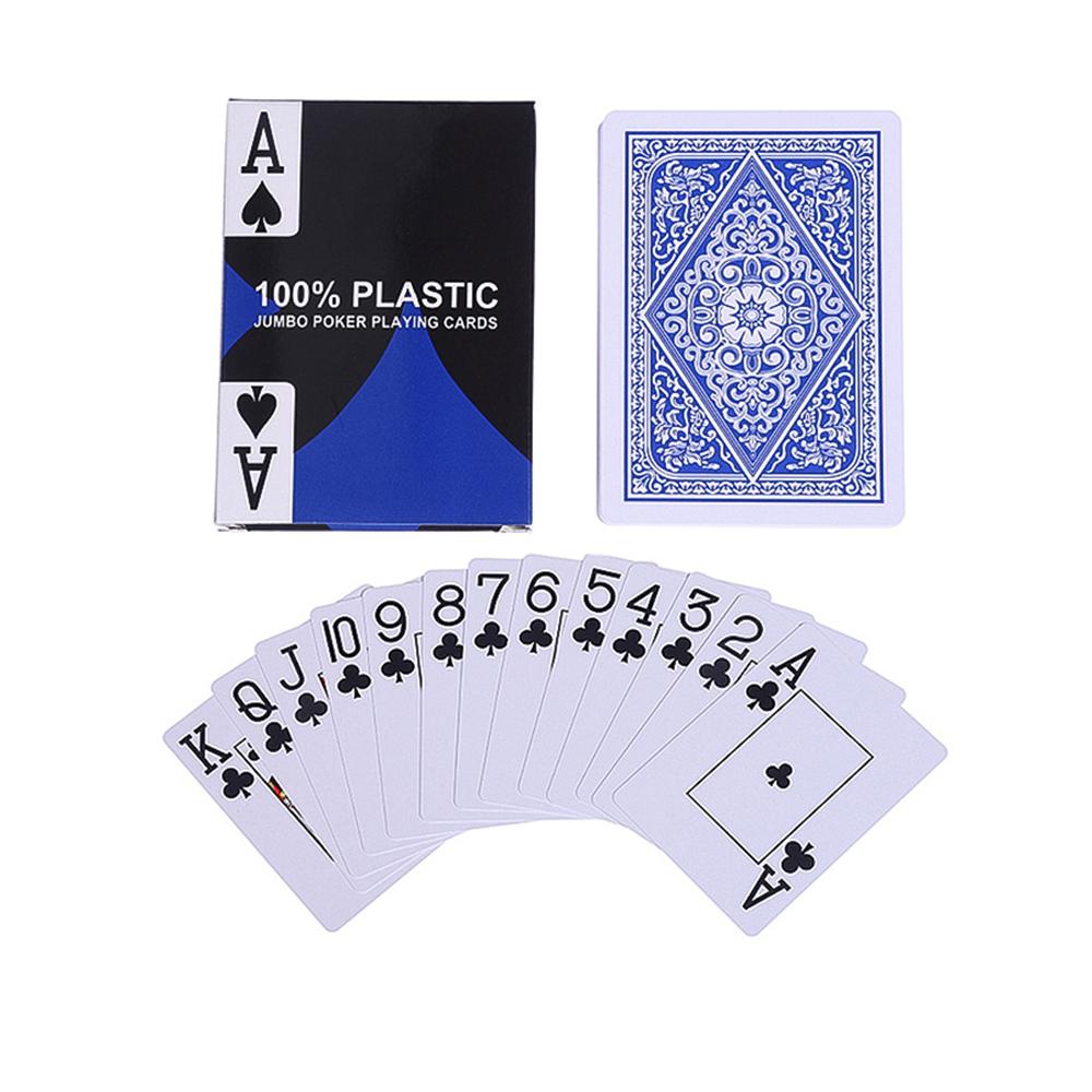 1 Deck Letters Pattern Poker Set New 54Pcs Big Character Texas Holdem Waterproof Plastic Playing Card Game Flexible Table Game