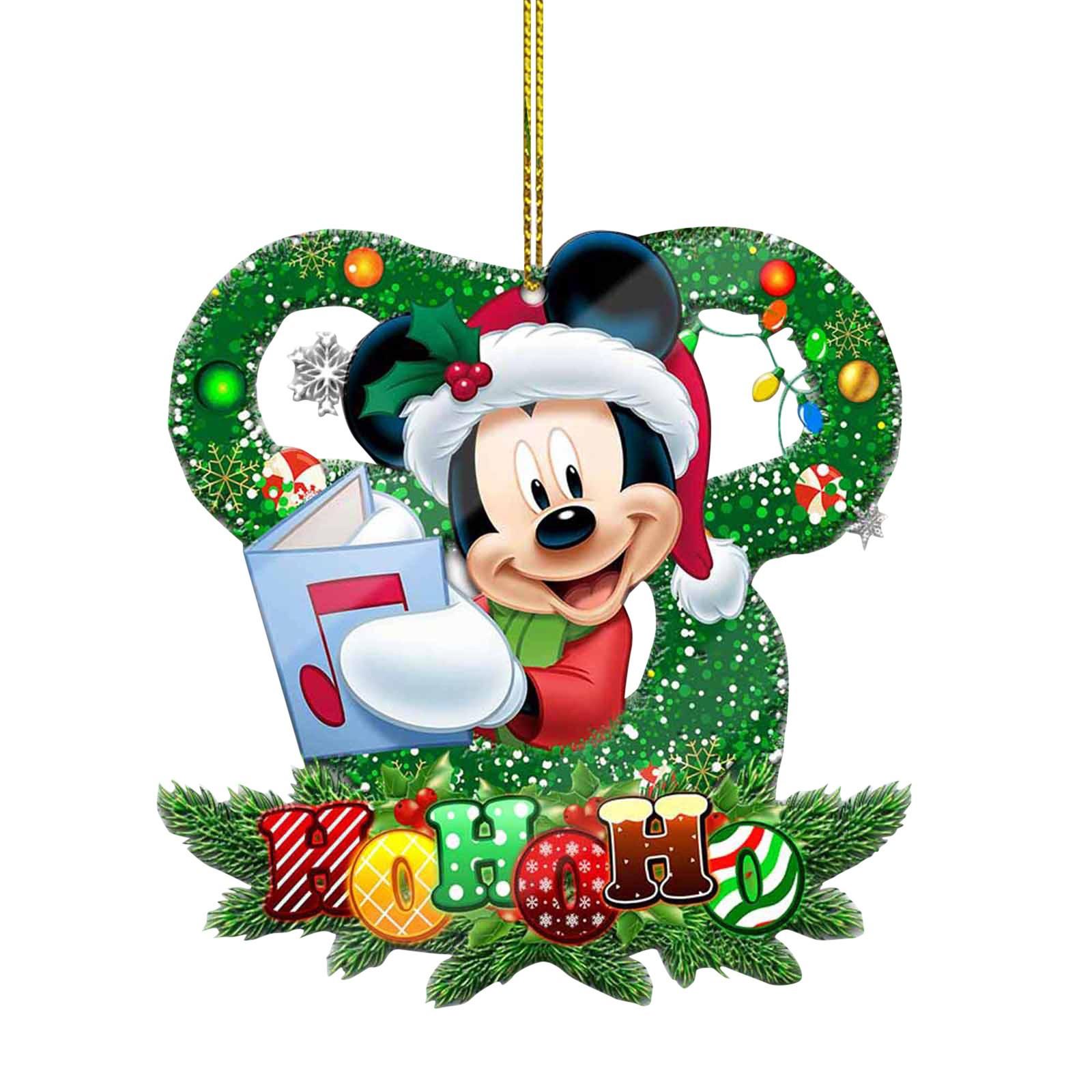 

Hot Disney Anime Mickey Mouse Minnie Christmas Tree Hanging Acrylic Flat Christmas Hanging Ornament Trendy Christmas Decoration