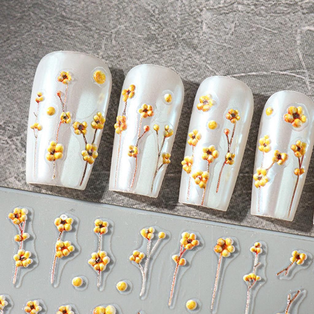 5D Daisy Nail Stickers For Japanese Style DIY Manicure Decoration