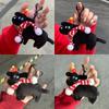 Cute Black Dog Plush Toy Christmas Ornament For Student Backpack Decoration Gift Short Plush, Black, 159cm