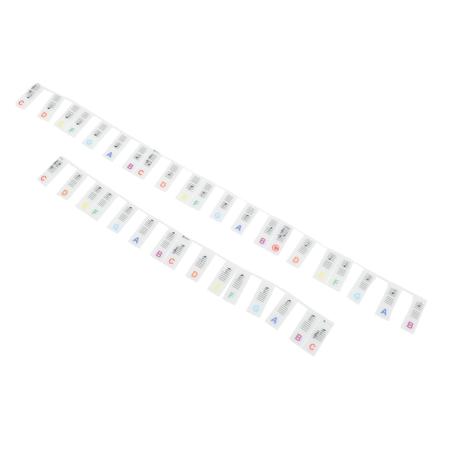 Removable Piano Key Stickers Note Labels 61 Key Full Size Luminous Silicone Reusable for Beginners with Box