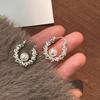 Blauer Zirkon Achtzackiger Stern Anhänger Ohrringe Für Frauen Silberfarbe Stern Quaste Ohrbügel Y2K Schmuck Geschenk