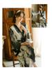 Elegant Chinese Ink Wash Satin Loose Robe - Luxury Home Leisure Wear