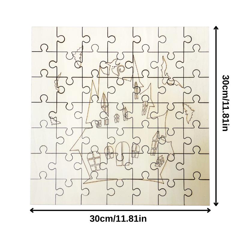 Eco-Friendly Children's Poplar Wood DIY Puzzle Toy - Educational & Decorative Pattern