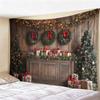 Christmas Psychedelic Tree Landscape Tapestry, Glowing Pink Forest Wall Hanging, Mystical Moon  River Backdrop for Room Decor