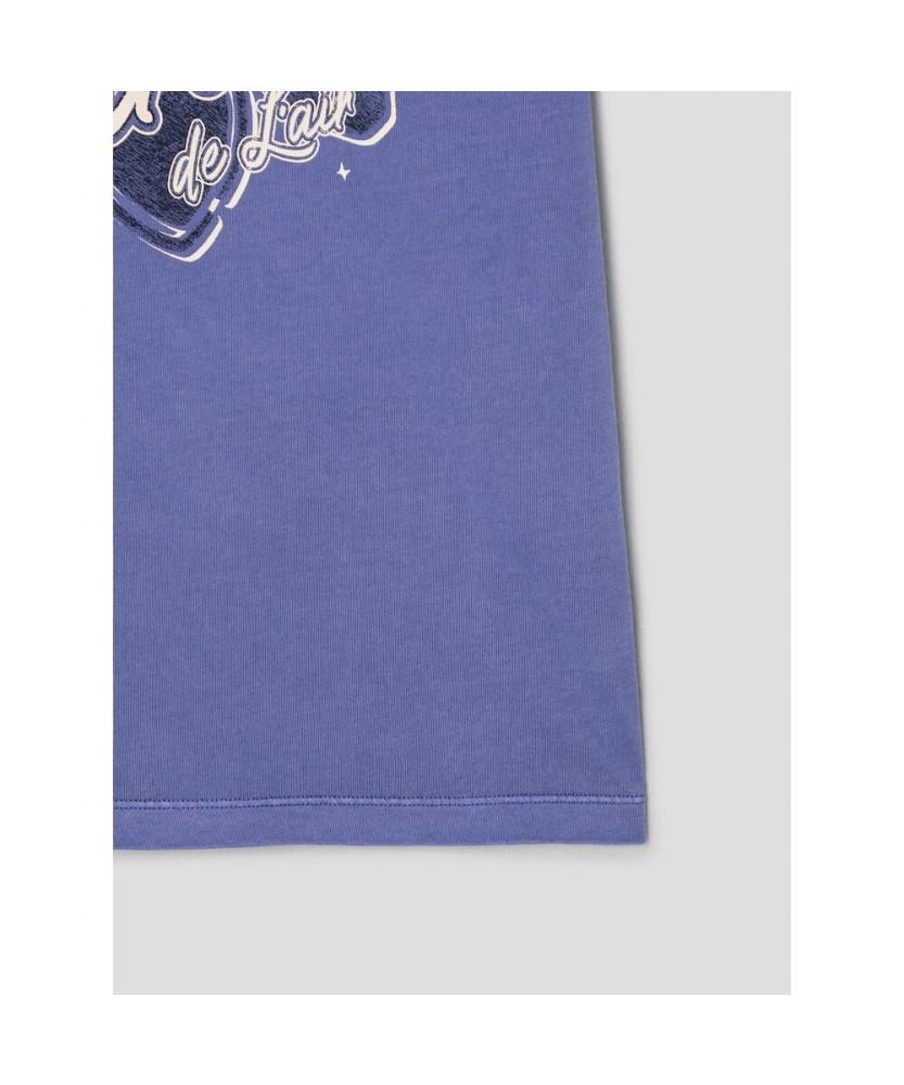8SECONDS Garment Dyed Print T-Shirt Purple