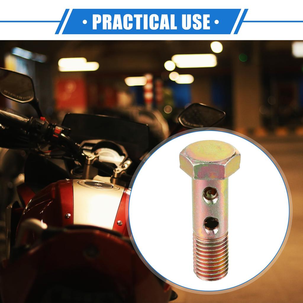 VekAuto Double Banjo Bolt Kit M12x1.5 45mm Length Metric Thread Turbo Brake Line Fitting