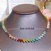 CMM Rainbow Color Love Cubic Zirconia Accessories High-End Necklace Fashion Jewelry Retro Wild Clavicle Chain for Women