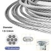 Structure 7x19, 304 Stainlessss Steel Non-rotating Wire Rope, Useds for Cranes and Slings, Diameter 1.5-3.0 Mm.