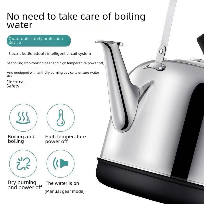 304 Stainless Steel Electric Whistling Kettle, Large Capacity with Auto Power-Off & Insulation for Home Use
